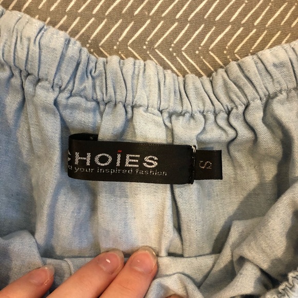 Off The Shoulder Blue Top - Picture 3 of 3